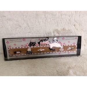 VTG Lady Jayne Magnetic Cork Strip Message Center Pink Black Polka Dot 1715 NEW